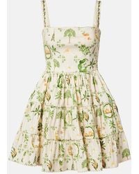 Agua Bendita - Lima Floral Cotton-Blend Minidress - Lyst