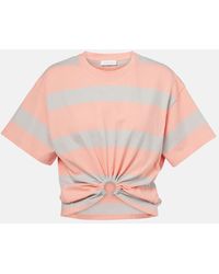 Rabanne - T-Shirt Raye En Coton - Lyst