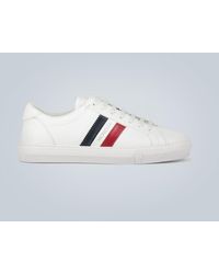 Moncler - New Monaco Striped Low-top Leather Trainers - Lyst