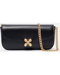 McQueen - Skull Flower Leather Shoulder Bag - Lyst