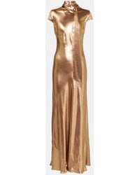 Galvan London - Solar Gaze Scarf-Detail Satin Gown - Lyst