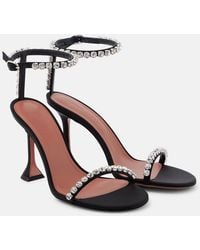 AMINA MUADDI - Gigi 95 Embellished Satin Sandals - Lyst