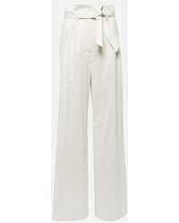Max Mara - Xero Pinstripe Cotton And Silk Palazzo Pants - Lyst
