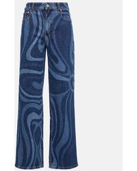Emilio Pucci - Printed Wide-leg Jeans - Lyst