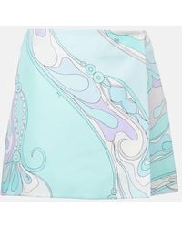PUCCI - Orchidee Silk Twill Miniskirt - Lyst
