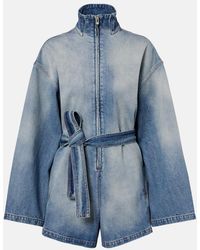 Alaïa - Mono De Denim Con Cinturon - Lyst