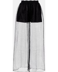 Alaïa - Polka-Dot Mesh Wide-Leg Pants - Lyst