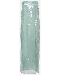 STAUD - Casey Sequined Strapless Maxi Dress - Lyst