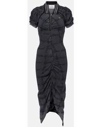 Vivienne Westwood - Pulling Gathered Cotton Pique Midi Dress - Lyst
