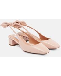 Aquazzura - Very Bow Tie 35 Leather Slingback Pumps - Lyst