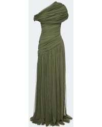 De La Vali - Himalia Ruched One-Shoulder Tulle Gown - Lyst