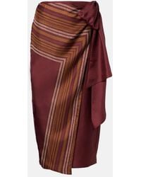 Max Mara - Edro Striped Silk Wrap Skirt - Lyst