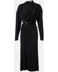 Bottega Veneta - Gathered Crepe Jersey Midi Dress - Lyst