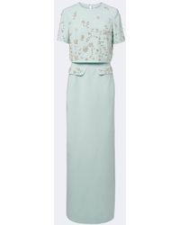Oscar de la Renta - Crystal-Embellished Wool-Blend Gown - Lyst