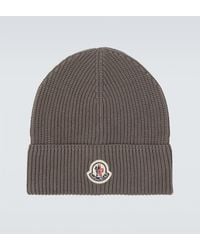 Moncler - Archivio Ribbed-Knit Cotton Beanie - Lyst