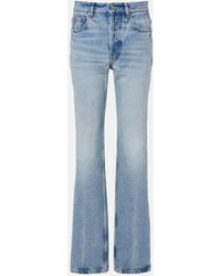 Saint Laurent - Nico Distressed Straight Jeans - Lyst