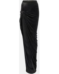 Rick Owens - Lilies Twist Edfu Velvet Maxi Skirt - Lyst