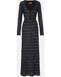 Missoni - Cutout Knitted Tweed Maxi Dress - Lyst