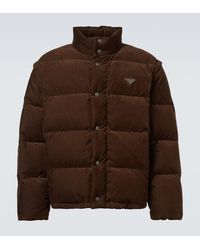 Prada - Daunenjacke Aus Baumwoll-Cord - Lyst