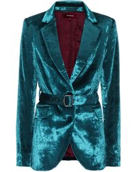 Sies Marjan Blazer Terry de terciopelo - Verde