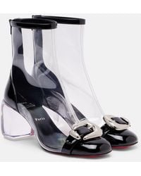 Christian Louboutin - Minny Bubble Patent Leather-Trimmed Pvc Ankle Boots - Lyst