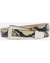 KHAITE - Lucca Snake-Effect Leather Belt - Lyst