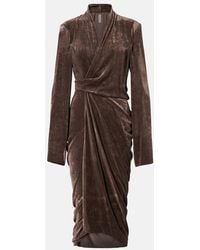 Rick Owens - Wrap Midi Dress - Lyst