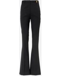 Versace - High-Rise Wool-Blend Flared Pants - Lyst
