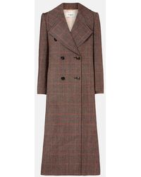 Chloé - Checked Double-Breasted Virgin Wool Coat - Lyst