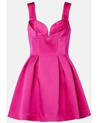 Rebecca Vallance - Saskia Pleated Satin Minidress - Lyst