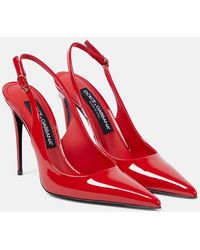Dolce & Gabbana - Slingback-Pumps Dg Aus Lackleder - Lyst