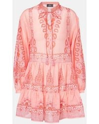 Etro - Printed Cotton And Silk Minidress - Lyst