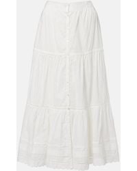 Poupette - Ines Broderie Anglaise Midi Skirt - Lyst