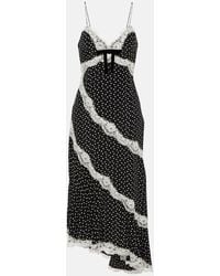 Alessandra Rich - Heart-print Silk Midi Dress - Lyst