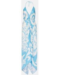 Etro - Printed Silk Midi Dress - Lyst