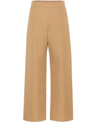 Marni Hose mit weitem Bein aus Wolle - Natur