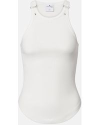 Courreges - Buckle 90's Ribbed-Knit Cotton Tank Top - Lyst
