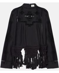 Isabel Marant - Severine Open-Knit Macrame Cotton Blouse - Lyst