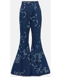 Nina Ricci - Bedruckte Flared Jeans - Lyst