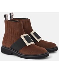 Roger Vivier - Viv' Rangers Suede Chelsea Boots - Lyst