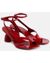 Dries Van Noten - Asymmetric Patent Leather Sandals - Lyst