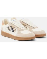 Burberry - Terrace Leather And Suede Sneakers - Lyst