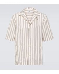 Lardini - Camisa bowling de popelin de algodon a rayas - Lyst