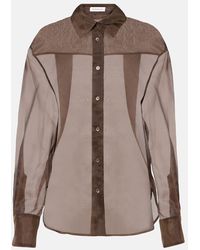 Frankie Shop - Peri Sheer Silk-Blend Shirt - Lyst