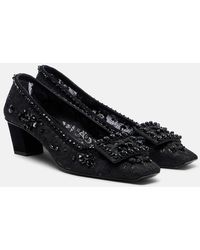Roger Vivier - Belle Vivier Embellished Lace Pumps - Lyst