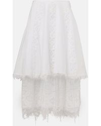 Loewe - Paula's Ibiza Cotton And Silk Midi Skirt - Lyst