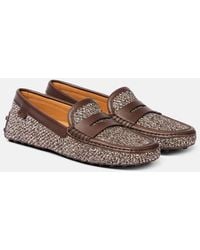 Tod's - Mocasines Gommino De Tweed Con Piel - Lyst