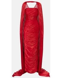 Marmar Halim - Caped Pleated Bustier Gown - Lyst