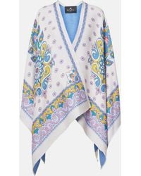 Etro - Capa De Mezcla De Lana Con Paisley - Lyst