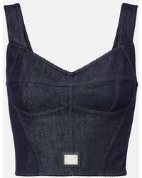 Dolce & Gabbana - Denim Bustier Top - Lyst